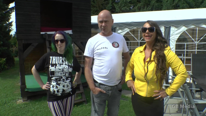 GangBang-Dream: Gotik Linda açık havada dölleme grup seks