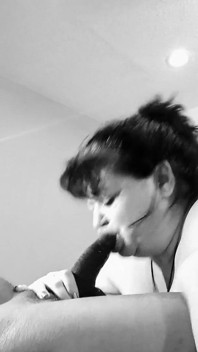 Sucking the Black off Stepdaddy's Dick
