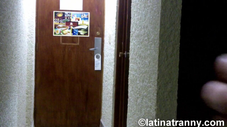 Nikki Montero: Crazy TS Nicole Montero jerking off the hotel hall in...