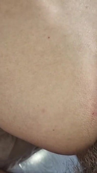 A Petite Twink Is Covered in Cum From Her Daddy's Thick Cock, Right on Her Beautiful Smooth Ass!