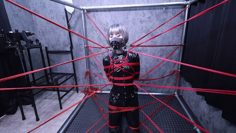 Aisan girl bondage: Red Cord and Inflation Plug