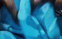 Satin and silky: चाची के नीले क्रेप साटन रेशमी सलवार के साथ लंड सिर रगड़ना (38)