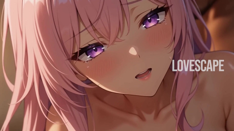 Lovescape: Anime aux cheveux roses, une jolie fille se fait prendre...