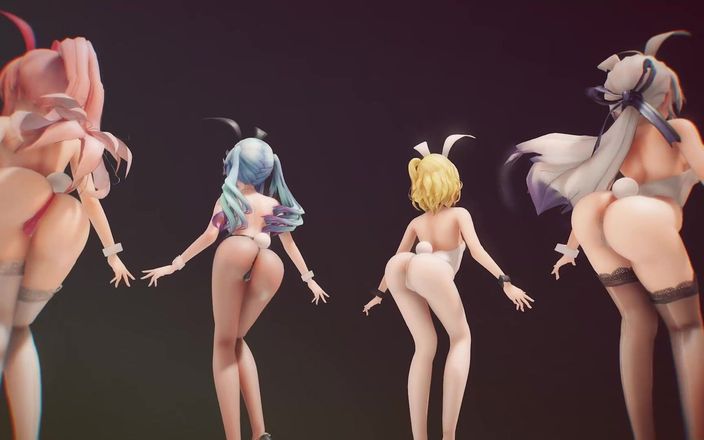 Mmd anime girls: Mmd R-18 anime cô gái khiêu vũ sexy clip 381