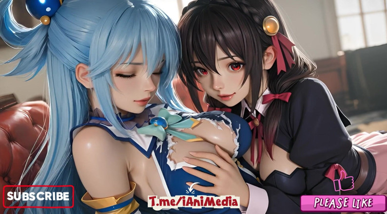Iani media: Sfw Aqua und Yunyun von Konosuba Soft show, lesben berühren...
