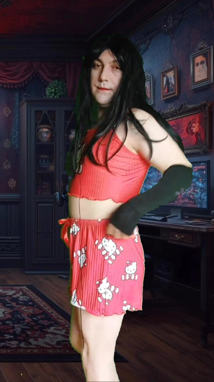 Kitty_Cross: Branca feminina bonita maricas em sweet shorts booty dance