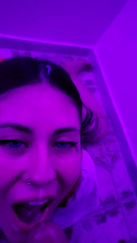 Latina Receiving Semen in Her Rich Little Mouth