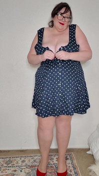 Hete BBW-milf in Stippen En Netkousen