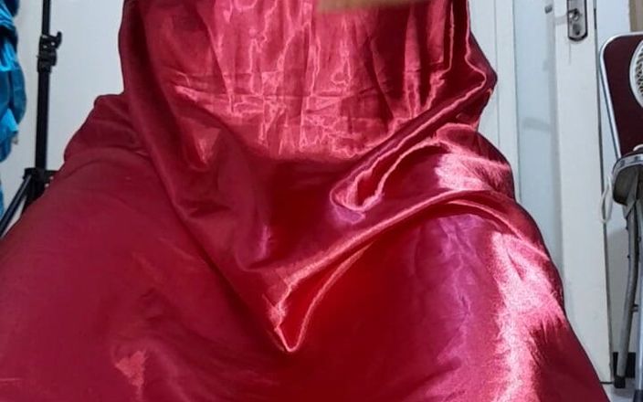 Naomisinka: Magenta Satin Slip Dress Lingerie