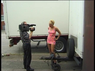 Lucky Cooch: Blonde beauty showing her natural tits and round ass in...
