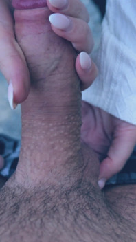 Public Parking Lot Handjob Gone Wild Wet & Sloppy Handjob Leads to Massive Tit Cumshot
