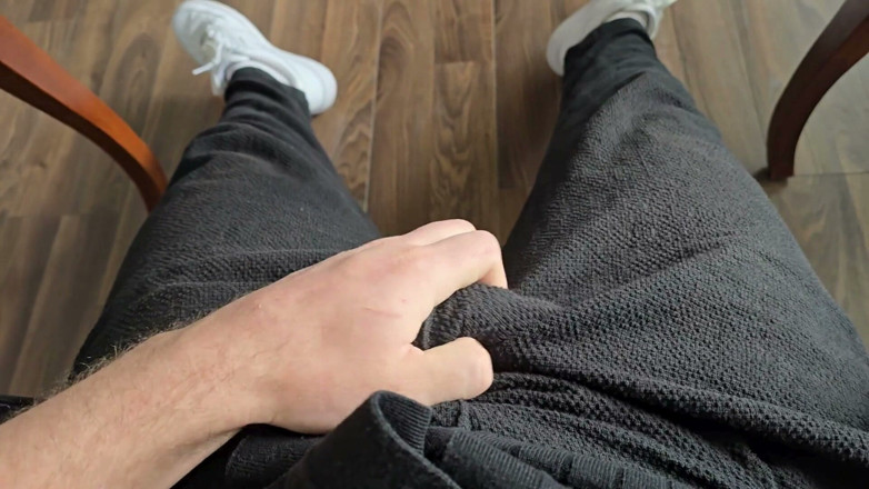 PhantomGentX: Lunch Break - Hot Stepdaddy Rubs His Fat Cock Through White...