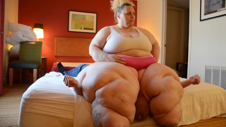 Full Weight Productions: Front view of Bobbi Jo smashing him flat