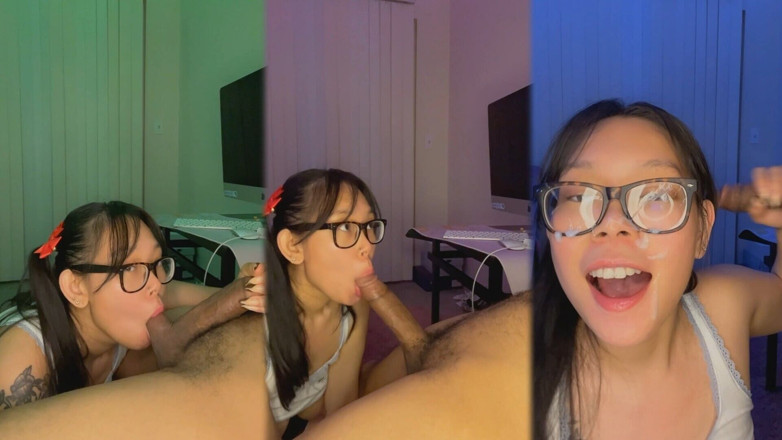 ThiccAsianMimi: Asiatică tocilară sexy care face labă și muie pentru extra credit -...