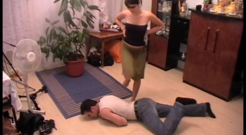 Femdom Austria: Angry gf punishes slave bf