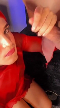 Colombian Shemale Suck Cock at Home