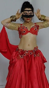 Veiled Oriental Beauty Strips to Naked Belly Dance & Ass Shaking