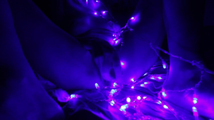 Hairypussyangel: Sex in Christmas with toys and LED garland, Happy new...