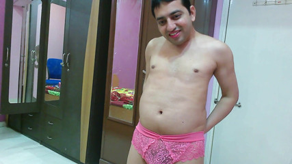 Cute & Nude Crossdresser: Cute sissy crossdresser femboy Sweet Lollipop in a tank top,...