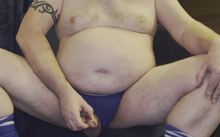 Uktattooedchub: Black &amp; Blue Pup Cock Teasing and Cum