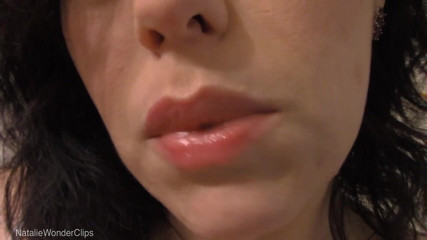 Natalie Wonder: Glossy lips so wet & juicy - dirty talking lips tease