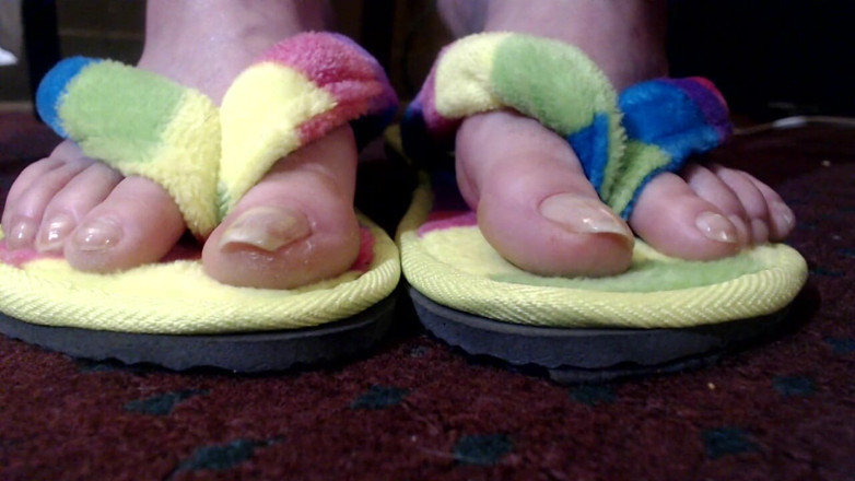 Abby Anna: Long natural toenails flip flops