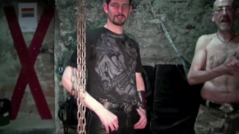 FETISH BDSM STUDIO: Hard fist sesssion for stepdaddy in sling by master