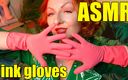 Arya Grander: 漂亮的插模特arya和粉色乳胶家用手套