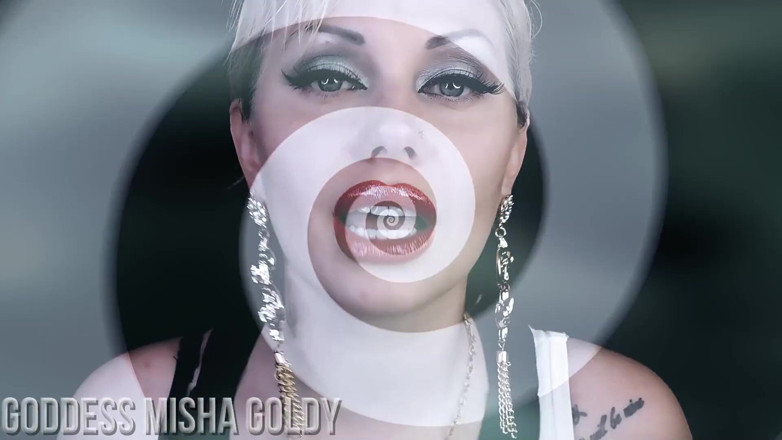 Goddess Misha Goldy: 我会把吮吸鸡巴和吞精的触发器植入你的新同性恋思想！
