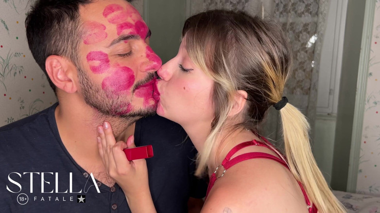 Stellafatale: Non stop rtěnka mu líbá po celé tváři