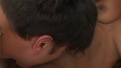 Raylen is a busty ebony teen who fucks a cock to get his hot cum