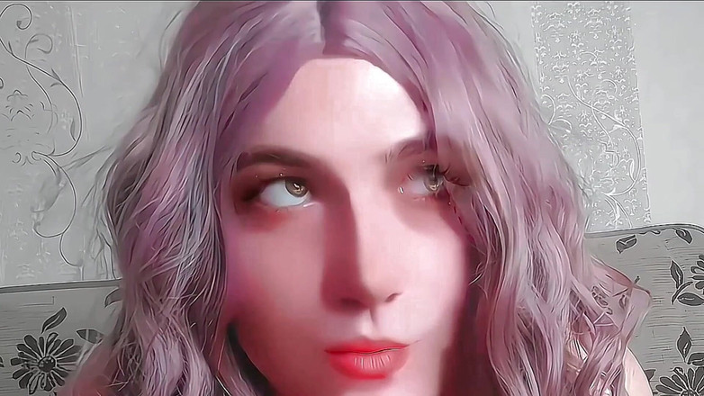 Kitty_Cross: 장난스럽게 웃으면서 곡선을 보여주는 저항 할 수없는 Sissy