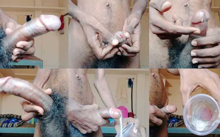 Rajesh Playboy 993: Rajesh playboy 993 çıplak büyük yarakla mastürbasyon yapıyor ve cama boşalıyor
