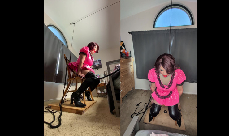 Sissy Candy: Maricas Candy em Self Bondage com enormes consolos