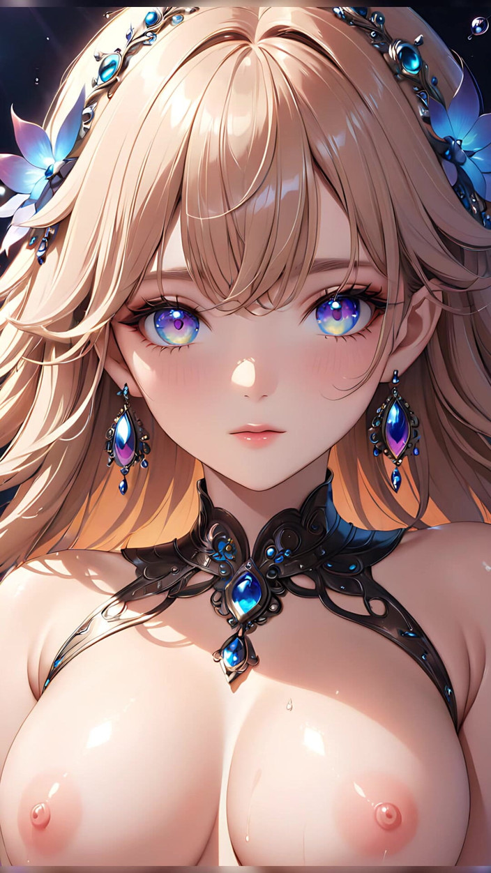 LustRender: 夢の反射: 虹色の目をした美しい若い女性