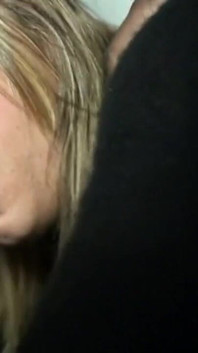 Dirty blonde whore scours streets for black cock