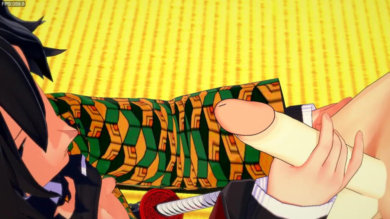 Yaoitube: Kimetsu No Yaiba Yaoi - Tomioka Handjob och Barebak med Uzui