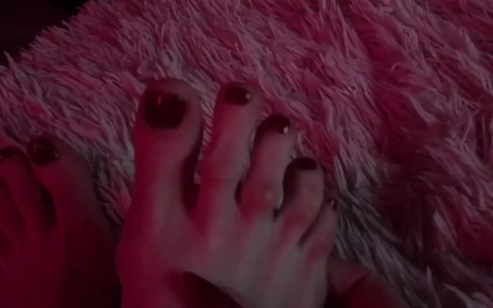 BadAssBitch: Pretty Long Feet with Red Painted Toenails