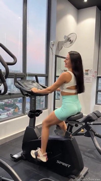 Brunette Big Ass Tease in Gym