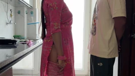 Stepmother's the Step-stepmother with a Big Ass Was Left Fiercely by the Young Stepbrother with a Female Condom.