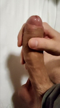 Big White Cock Jerked off in Hotel Bed