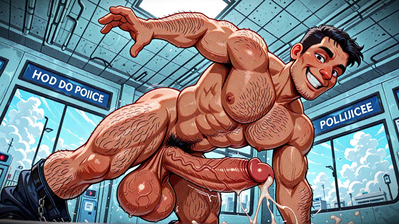 Erotic Man: Извращенные полицейские показывают эрегенные члены