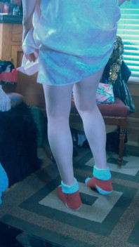 Cute Sissy T-girl in Pyjamas Shoots a Giant Stream at You