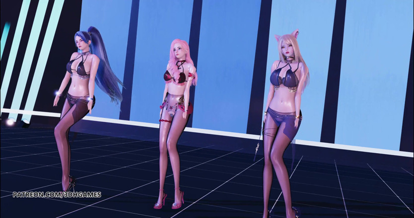 3D-Hentai Games: Кара - Step Ahri, Kaisa, Seraphine, сексуальна стриптиз-ліга легенд kda