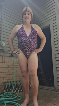 My New Purple Leopard Bathing Suit!