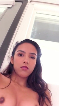 Petite teen Adrian Hush POV blowjob and cum swallow