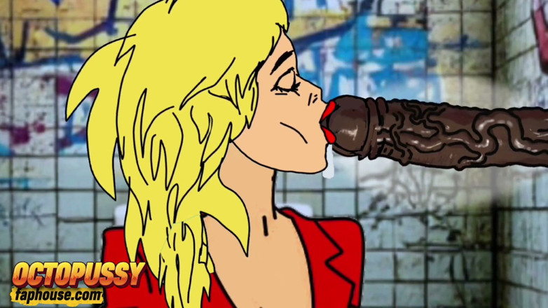 Octopussy Lovers Club: White Wife Sucks Big Black Cock in Dirty Public Toilet....