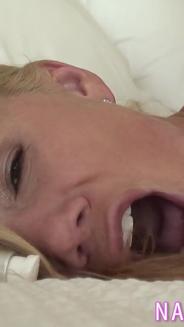 Naughty Allie: Big Tit Blonde Amateur Fucks Herself with Vibrator