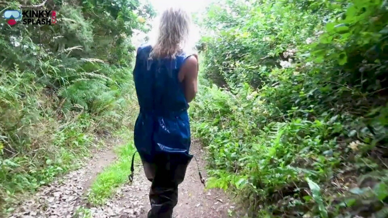 UKCuteGirl Lucy Lauren: Shiny Pvc Rainwear Walk with a Kinky Secret