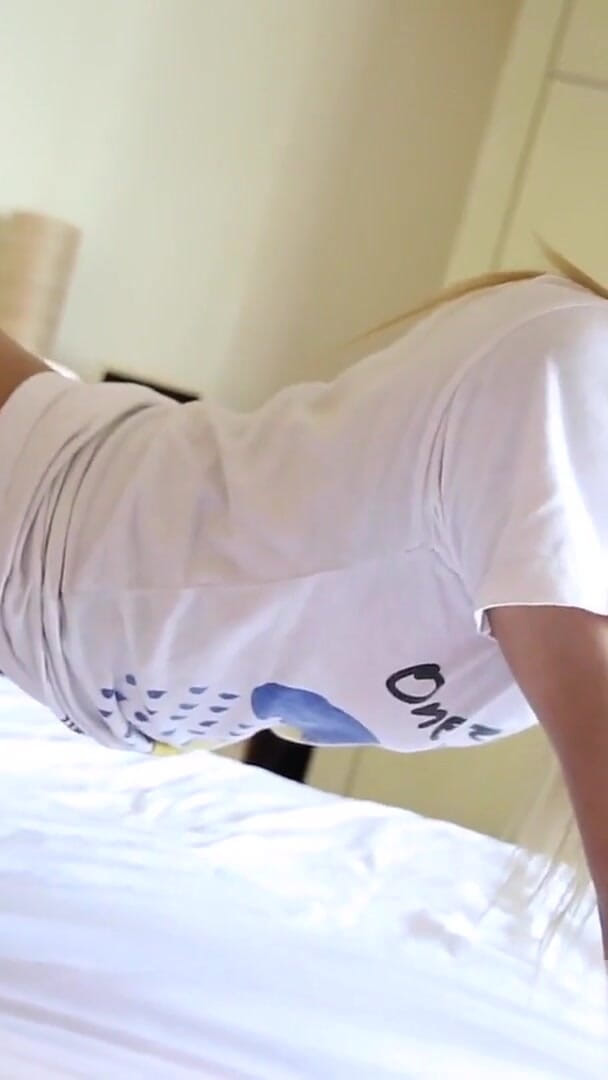 Ladyboystar - Thin Blonde Ladyboy Looks Perfect in Her Red Underwear (Ladyboy Star)